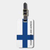 フィンランド国旗の荷物タグ ラゲッジタグ (正面縦)
