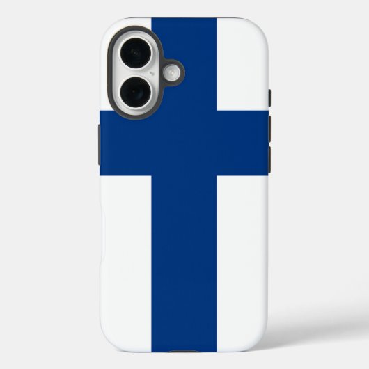 フィンランド国旗のApple iPhone 16 Case-Mateケース Case-Mate iPhoneケース (裏面)