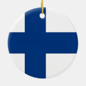 フィンランド国旗を持つオーナメント セラミックオーナメント (裏面)