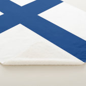 フィンランド国旗を持つ愛国的シェルパ毛布 シェルパブランケット (3/4)