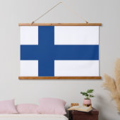 フィンランド国旗を掲げたウォールタペストリー 吊り下げ型タペストリー (寝室)
