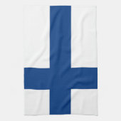 フィンランド国旗を掲げたキッチンタオル キッチンタオル (縦)
