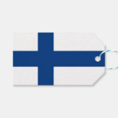フィンランド国旗を掲げたギフトラベル ギフトタグ (正面(横))
