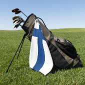 フィンランド国旗を掲げたゴルフタオル ゴルフタオル (グリーン)