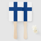 フィンランド国旗を掲げたハンドファンのセット ハンドファン (正面&裏面)
