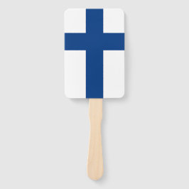 フィンランド国旗を掲げたハンドファンのセット ハンドファン