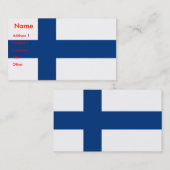 フィンランド国旗を掲げた名刺 名刺 (正面/裏面)