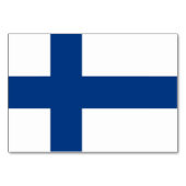 フィンランド国旗を掲げた愛国的なテーブルカード テーブルナンバー (裏面)