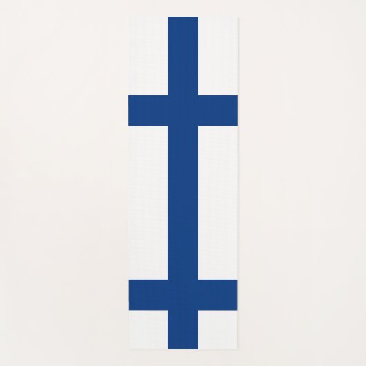 フィンランド国旗を掲げた愛国的なヨガマット ヨガマット (正面)