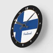 フィンランド国旗フィンランド国旗ホーム/デザイン ラウンド壁時計 (傾斜)