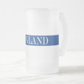 フィンランド国旗ブルークロス潮見 フロストグラスビールジョッキ (正面右)