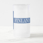 フィンランド国旗ブルークロス潮見 フロストグラスビールジョッキ (中央)
