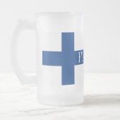 フィンランド国旗ブルークロス潮見 フロストグラスビールジョッキ (左)