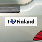 フィンランド国旗大好き バンパーステッカー (車上)