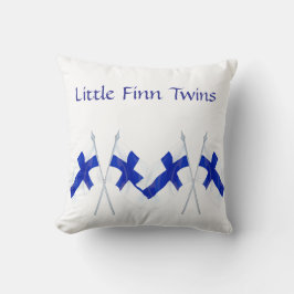 フィンランド国旗子供部屋ツインズ用枕 クッション