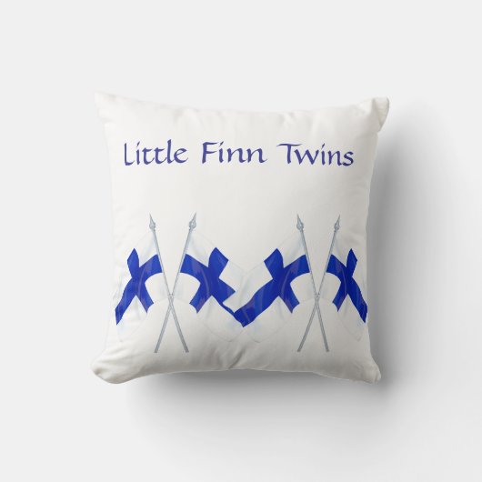 フィンランド国旗子供部屋ツインズ用枕 クッション (正面)