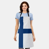 フィンランド国旗 エプロン (着用した状態)