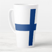 フィンランド国旗 カフェラテマグ (左アングル)