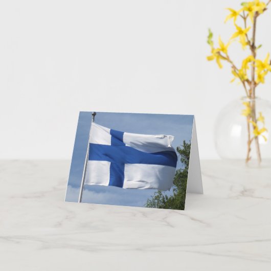 フィンランド国旗 カード (黄色い花)