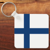 フィンランド国旗 キーホルダー (正面)