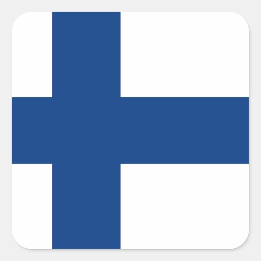 フィンランド国旗 スクエアシール (正面)