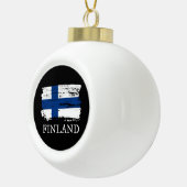 フィンランド国旗 セラミックボールオーナメント (右)