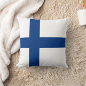 フィンランド国旗（フィンランド） クッション (ブランケット)