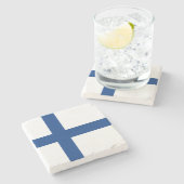 フィンランド国旗（フィンランド） ストーンコースター (横)