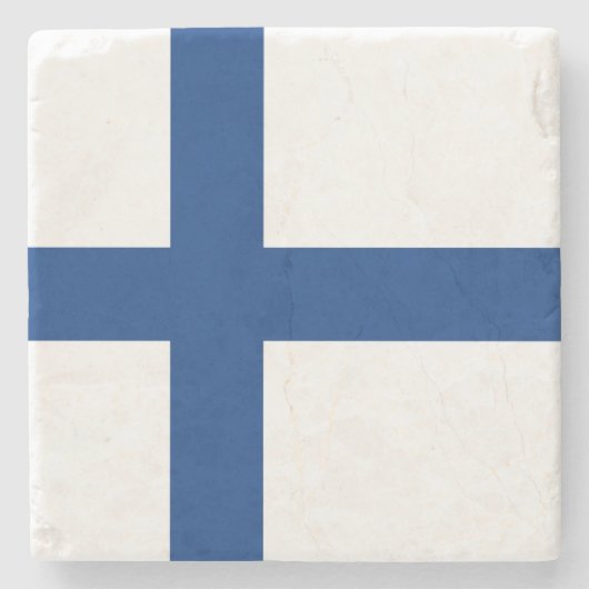 フィンランド国旗（フィンランド） ストーンコースター (正面)