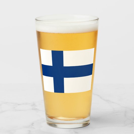 フィンランド国旗(フィンランド) タンブラーグラス (ドリンク正面)