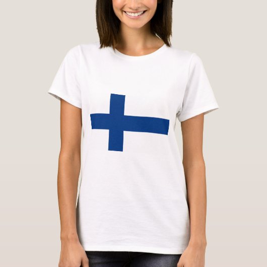フィンランド国旗（フィンランド） Tシャツ (正面)