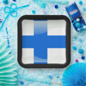 フィンランド国旗 ペーパープレート (パーティー)