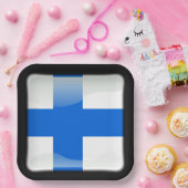 フィンランド国旗 ペーパープレート (パーティー)