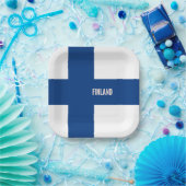 フィンランド国旗 ペーパープレート (パーティー)