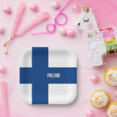 フィンランド国旗 ペーパープレート (パーティー)