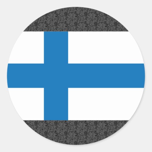 フィンランド国旗 ラウンドシール (正面)