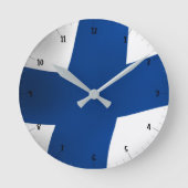 フィンランド国旗 ラウンド壁時計 (正面)