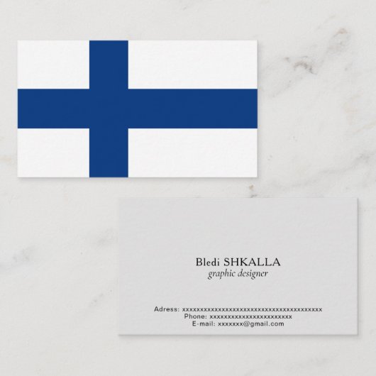 フィンランド国旗 名刺 (正面/裏面)
