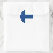 フィンランド国旗 – Suomen lippu – フィンランド国旗 ラウンドシール (バッグ)