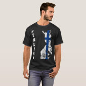 フィンランド地図の概要フィンランド旅行スカンジナビア諸島 Tシャツ (正面フル)