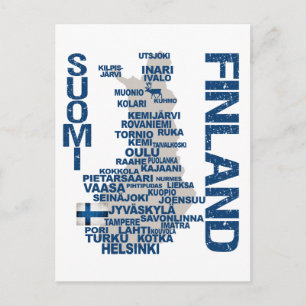 フィンランド地図はがき ポストカード