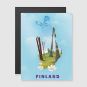 フィンランド地図 イラスト旅行ポスター (正面/裏面)