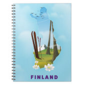 フィンランド地図 イラスト旅行ポスター ノートブック (正面)