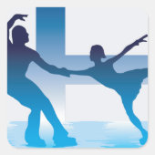 フィンランド姿スケータステッカー スクエアシール (正面)