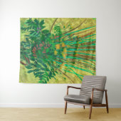 フィンランド湾からのブーケ、フローラアート、緑 タペストリー (インサイチュ(横))