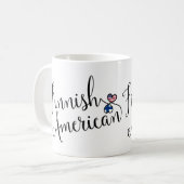 フィンランド系アメリカ人の絡み合ったハートマグ コーヒーマグカップ (正面左)