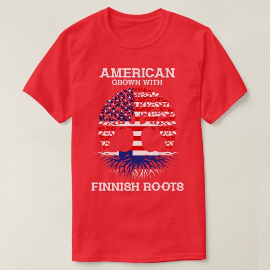 フィンランド系アメリカ合衆国フィンランド Tシャツ (デザイン正面)
