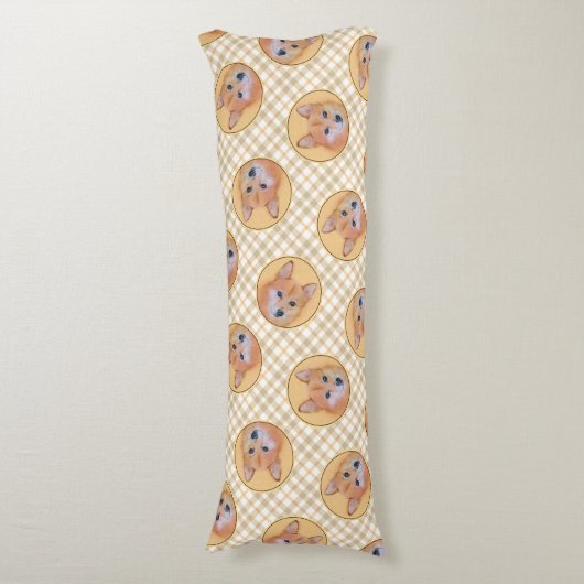 フィンランド絵を描スピッツのかわいいオリジナルペットドッグアート ボディピロー (正面縦)