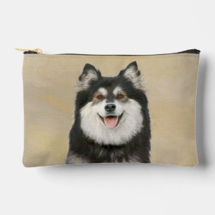 フィンランド絵を描ラプンドの黒犬とタン犬の芸術 アクセサリーポーチ