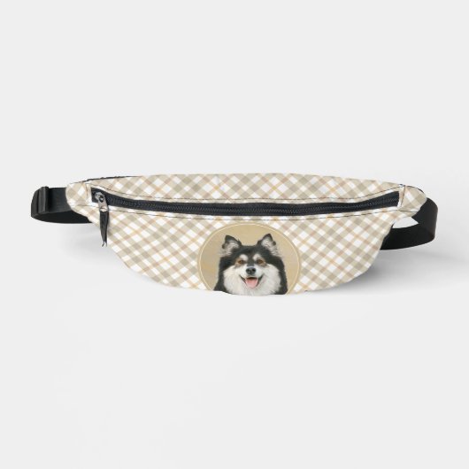 フィンランド絵を描ラプンドの黒犬とタン犬の芸術 ファニーパック (正面)